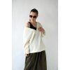 Oversize V-neck svetr krémová