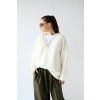 Oversize V-neck svetr krémová