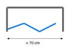 Zalamovací sprchové dveře menší než 70 cm