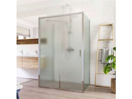 Sprchový kout, Lima, nástěnný, 100x120x100x190 cm, chrom ALU, sklo Point | czkoupelna.cz