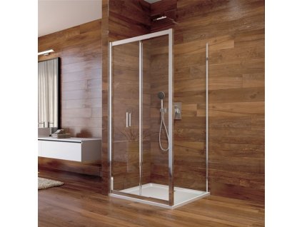 Sprchový kout LIMA čtverec, zalamovací dveře, 90x90x190 cm, chrom ALU, sklo čiré, nebo point | czkoupelna.cz