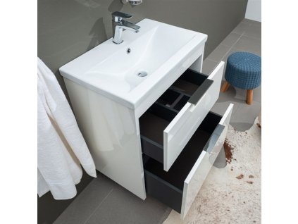 Vigo, koupelnová skříňka s keramickým umyvadlem 81 cm, bílásupliky