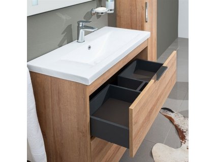 Vigo, koupelnová skříňka s keramickým umyvadlem 61 cm, dub Rivieravigo hneda supliky| czkoupelna.cz