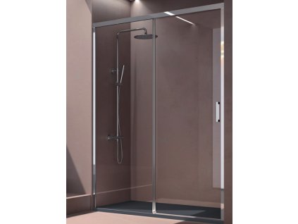 Posuvné sprchové dveře ROSS De lux 120, čiré sklo 6 mm  Lze instalovat na pravou nebo na levou stranu