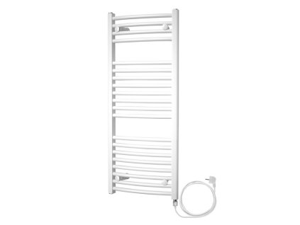 Otopný žebřík oblý 600x970 mm, bílý, elektrický | czkoupelna.cz