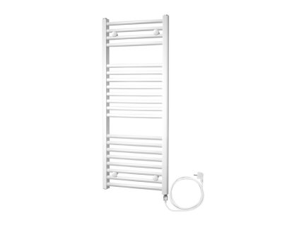 Otopný žebřík rovný 600x1850 mm, bílý, elektrický | czkoupelna.cz