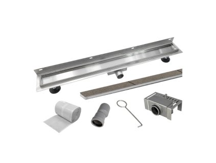 Odtokový sprchový žlab ke stěně 90 cm, vč. roštu TILE