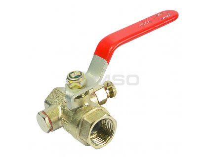 Kohout kulový kovaný, s odvodněním, voda, FxF, 1"