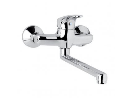 SONÁTA - Baterie dřezová nástěnná 150 mm s ramínkem plochým rovným - 160 mm, kartuše 40 mm tříkroková (CB30202N) | czkoupelna