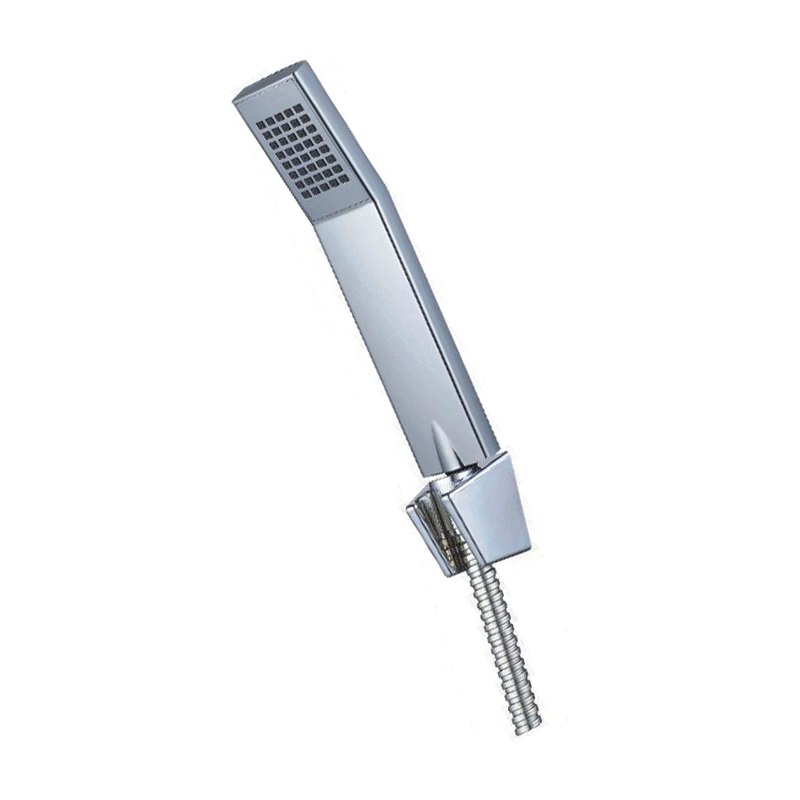 Mereo Sprcha jednopolohová, včetně držáku a dvouzámkové nerez sprchové hadice se systémem zabraňujícím překroucení, plast/chrom - CB 465V