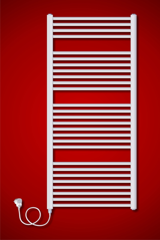 ELVL BK.ES koupelnový elektrický radiátor Rozměr radiátoru: 600 x 960 mm Rovný, Síťová vidlice s vypínačem