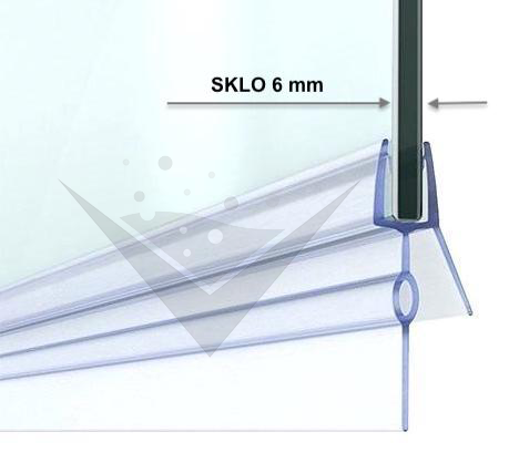 ROSS Stírací lišta silikonová spodní 50cm, na sprchové dveře 6 mm - sada 2 ks