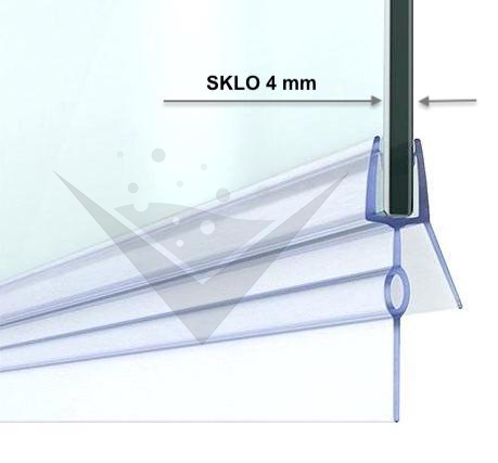 ROSS Stírací lišta silikonová spodní 50cm, na sprchové dveře 4 mm - sada 2 ks
