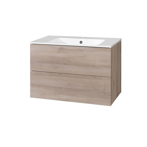 Mereo Koupelnová skříňka AIRA s keramický umyvadlem 80 cm, dub