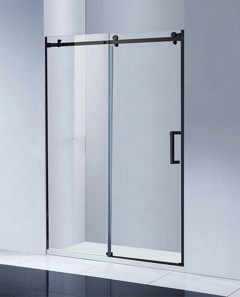 ROSS Posuvné sprchové dveře Nero Lux 1400 mm bezpečnostní sklo 8 mm s povrchovou úpravou na bázi nanotechnologie. Výška dveří je 195 cm.