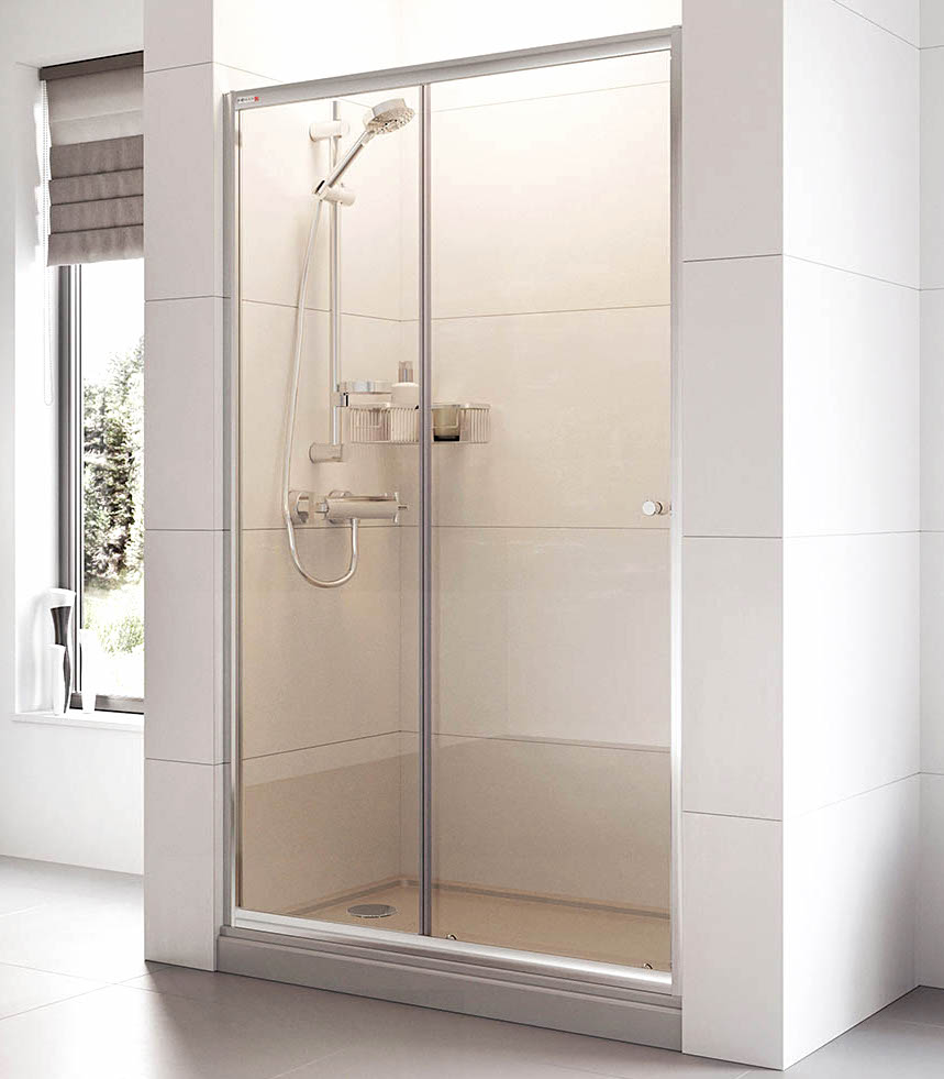 ROSS Relax 130 Posuvné sprchové dveře 126-131 cm velkou výhodou je volitelnost vstupu, při montáži zvolíte vstup dle vaší potřeby vpravo nebo vlevo. Výška dveří je 195 cm, sklo 6 mm
