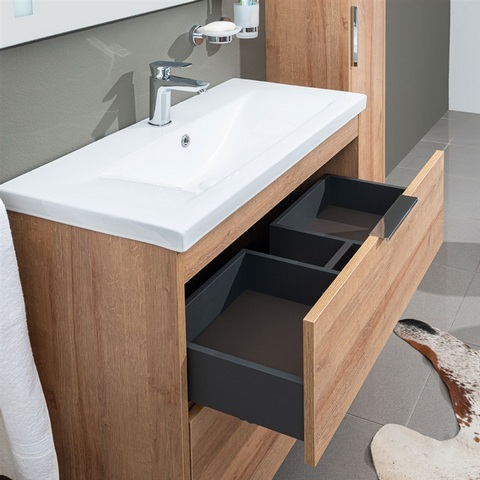 Mereo Vigo, koupelnová skříňka s keramickým umyvadlem 61 cm, dub Riviera
