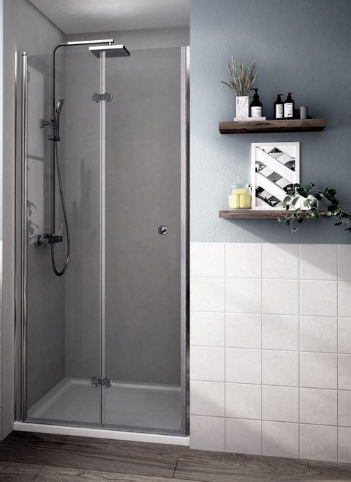 ROSS SMART 90 - zalamovací sprchové dveře do niky 86-91x185 cm Lze instalovat na pravou nebo na levou stranu