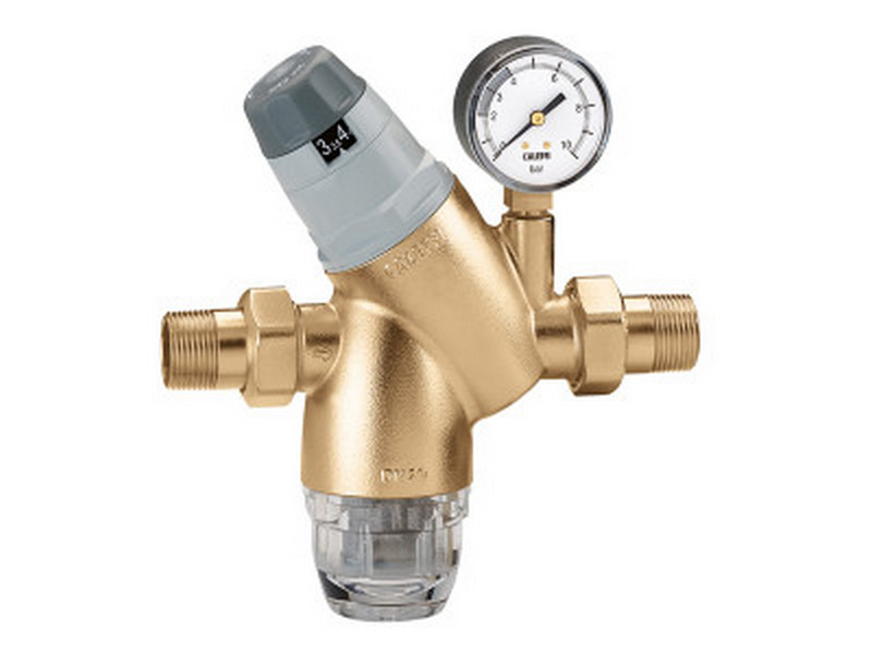 CALEFFI 5351 - Regulátor tlaku vody s filtrem 3/4" PN25, 1 - 6 BAR 40°C s manometrem