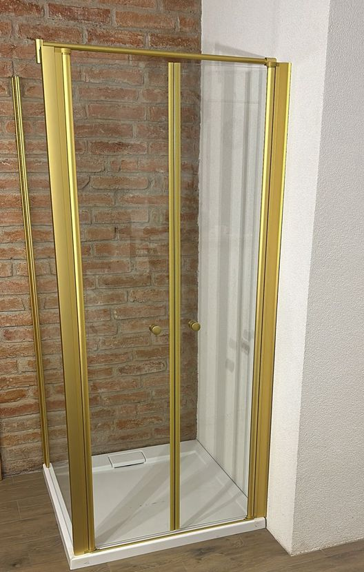 ROSS Čtvercový sprchový kout Komfort kombi GOLD 90 x 90 cm Sprchový kout lze instalovat na sprchovou vaničku, nebo přímo na rovnou podlahu