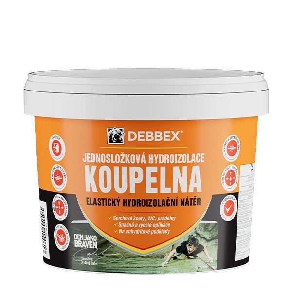 Den Braven Jednosložková hydroizolace koupelna medově hnědá 2,5 kg bezespárá, snadná aplikace válečkem nebo štětcem