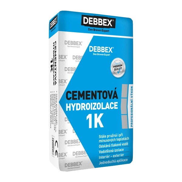Cementová hydroizolace 1K 9 kg Vysokoá přídržnost k podkladu a odolnost proti tlakové vodě