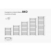 BKO.ER 750 x 1850 mm koupelnový radiátor  s regulátorem teploty, oblý (El. vývod Pravé provedení)