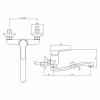 CB301AZ Dřezová nástěnná baterie, Zuna, 100 mm, s ramínkem plochým vyhnutým 210 mm, chrom nakres | czkoupelna.cz