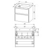 Opto, koupelnová skříňka, umyvadlo litý mramor, dub, 2 zásuvky, 610x580x458 mm nákres | czkoupelna.cz