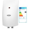 Elektrický průtokový ohřívač vody 5,5 kW s hydraulickým spínáním a s trojcestnou beztlakovou pákovou vodovodní baterií  štítek | czkoupelna.cz