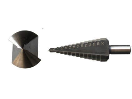 Vrták stupňovitý 6-38mm x 2/3/4mm HSS-G (přímá drážka)