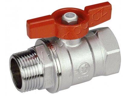 GIACOMINI R254D 3/4" červený kulový kohout, vnější x vnitřní závit, vrtulka, PN 42, t185°C