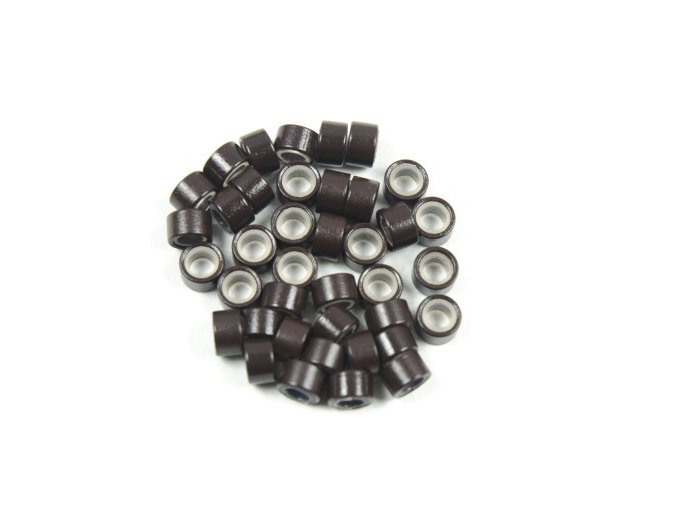 Kroužky micro ring se silikonem - tmavě hnědé