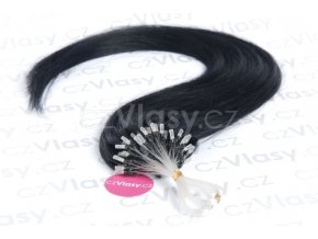 Asijské vlasy na metodu micro-ring odstín 1