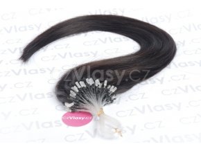 Asijské vlasy na metodu micro-ring odstín 1B po 20 ks