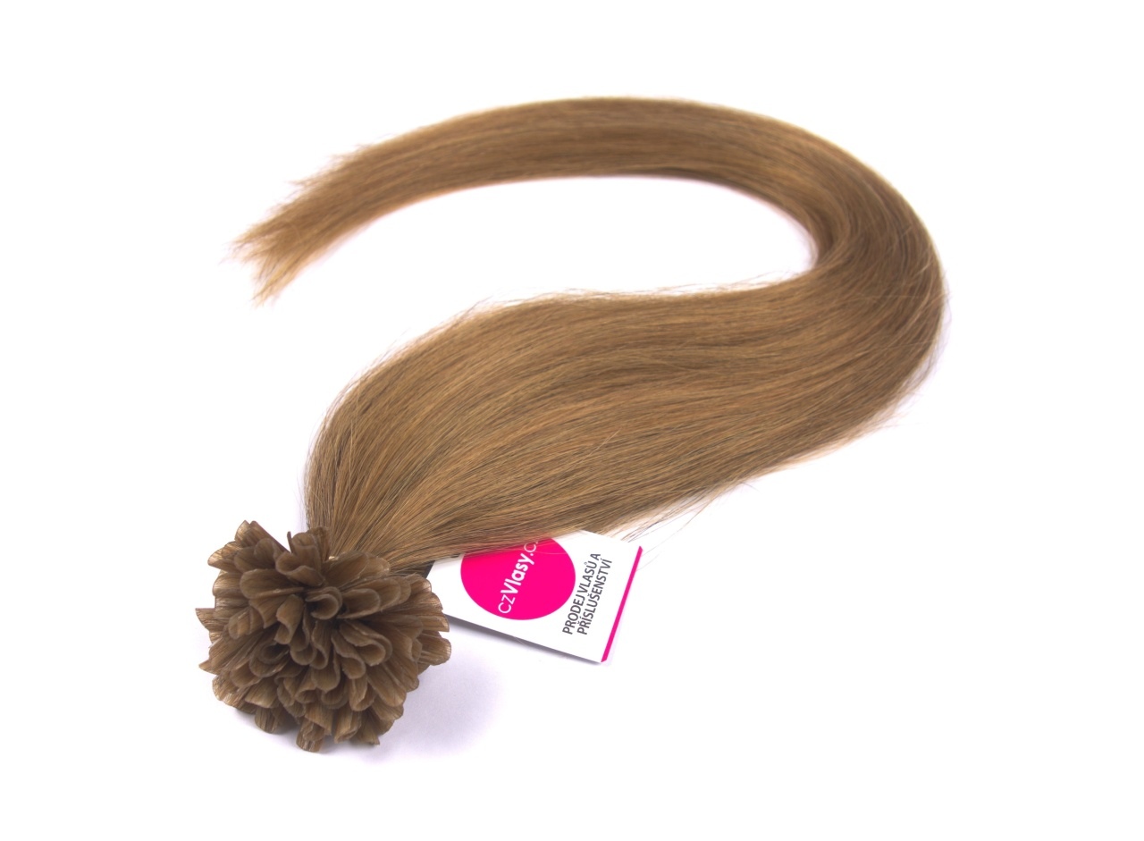 Asijské vlasy na metodu keratin odstín 12 Délka: 46 cm, Hmotnost: 0,5 g/pramínek, REMY kvalita