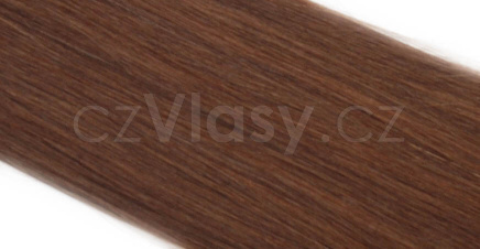 Asijské vlasy zakončené do trubičky odstín 4 Délka: 46 cm, Hmotnost: 0,5 g/pramínek, REMY kvalita