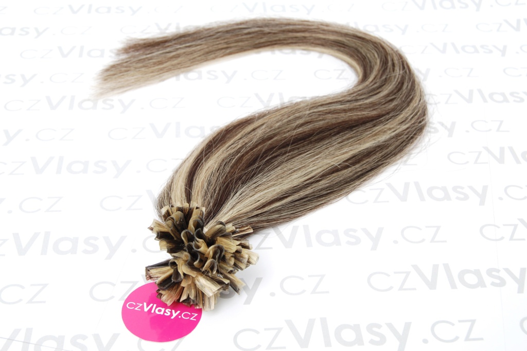 Asijské vlasy na metodu keratin melír 2/613 Délka: 51 cm, Hmotnost: 0,5 g/pramínek, REMY kvalita