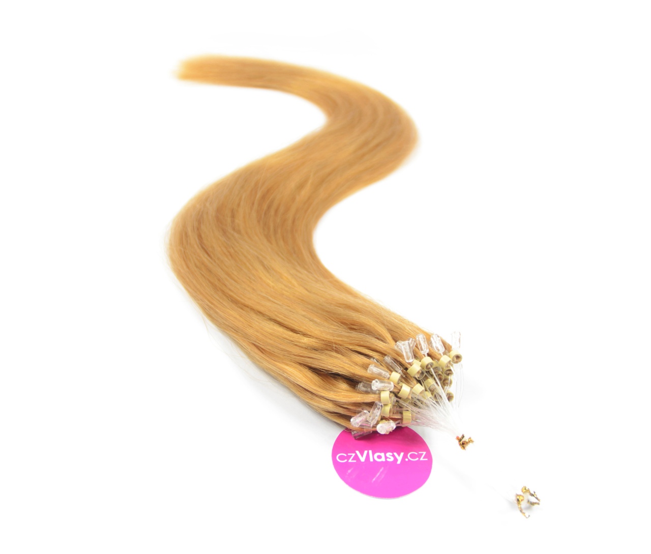 Indické vlasy na metodu micro-ring odstín 27 Délka: 40 cm, Hmotnost: 0,8 g/pramínek, REMY