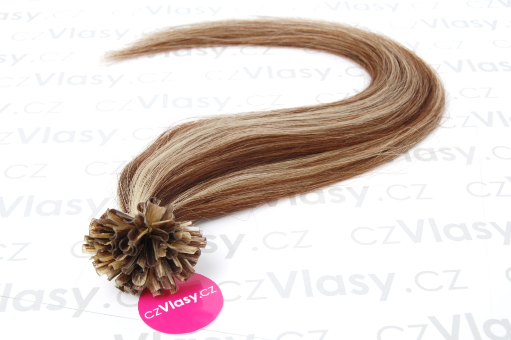 Asijské vlasy na metodu keratin melír 6/613 po 20 ks Délka: 51 cm, Hmotnost: 0,5 g/pramínek, REMY kvalita