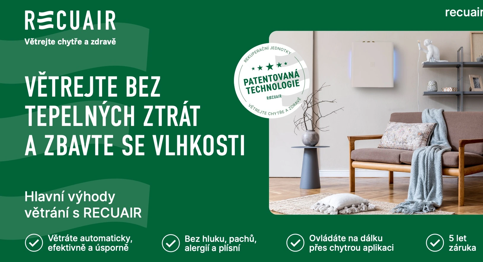 Decentrální rekuperace do jedné místnosti: Proč vsadit na jednotku Recuair DC40?
