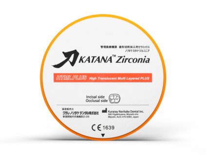 Zirkonový disk Katana Zirconia HTML plus od Kuraray Noritake pro CAD/CAM zubní protetiku