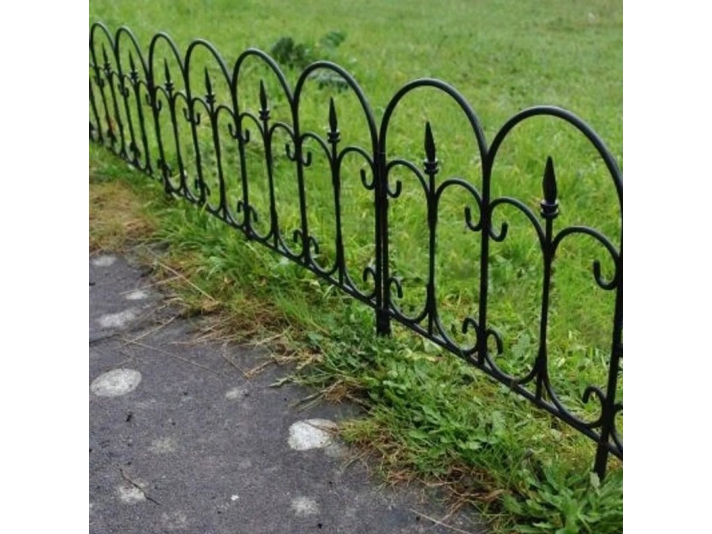 Plastový zahradní plot černý vintage 4 ks