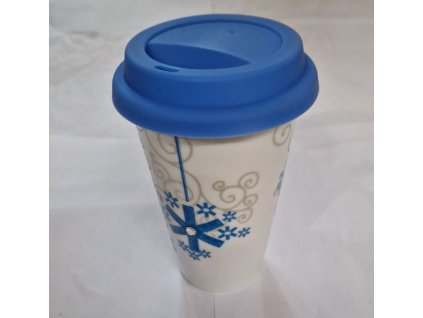 Keramický hrnek se silikonovým víčkem, 450 ml