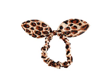Látková guma do vlasů, leopardí potisk