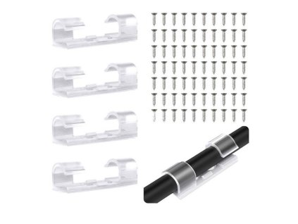 Sada 70 samolepicích spon pro organizaci kabelů