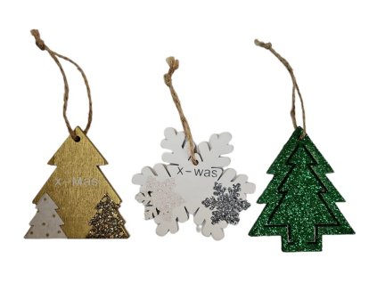 Vánoční dřevěná ozdoba, cca 8cm, náhodný výběr