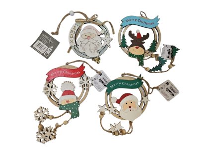 Vánoční ozdoba kulatá Merry Christmas