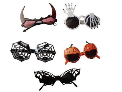 Halloweenské brýle 15x11cm náhodný výběr