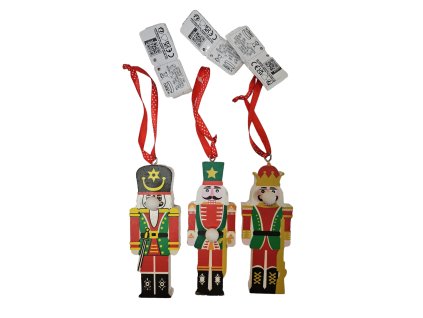 Vánoční ozdoba s LED - Louskáček 12cm